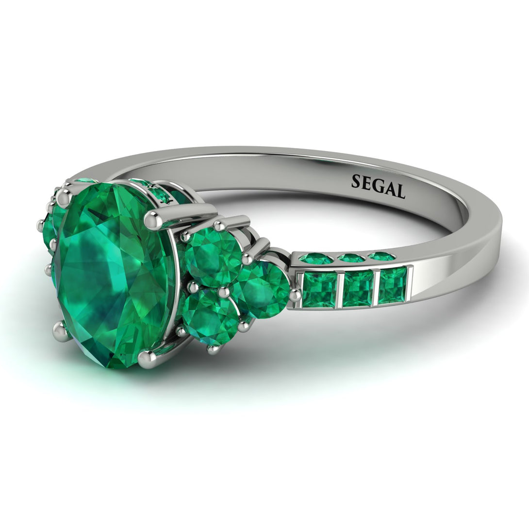 Oval Glamorous Emerald Engagement Ring - Mariah No. 21