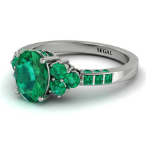Oval Glamorous Emerald Engagement Ring - Mariah No. 21 image 1