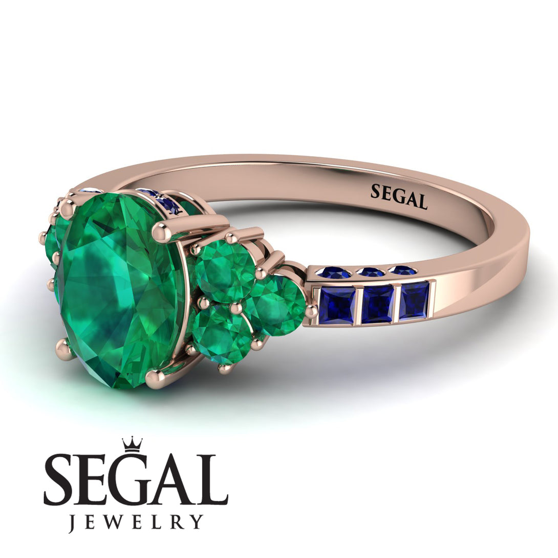 Oval Glamorous Emerald Engagement Ring - Mariah No. 65