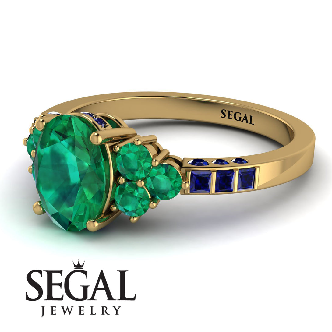 Oval Glamorous Emerald Engagement Ring - Mariah No. 64