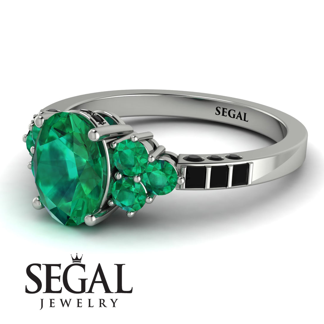 Oval Glamorous Emerald Engagement Ring - Mariah No. 36