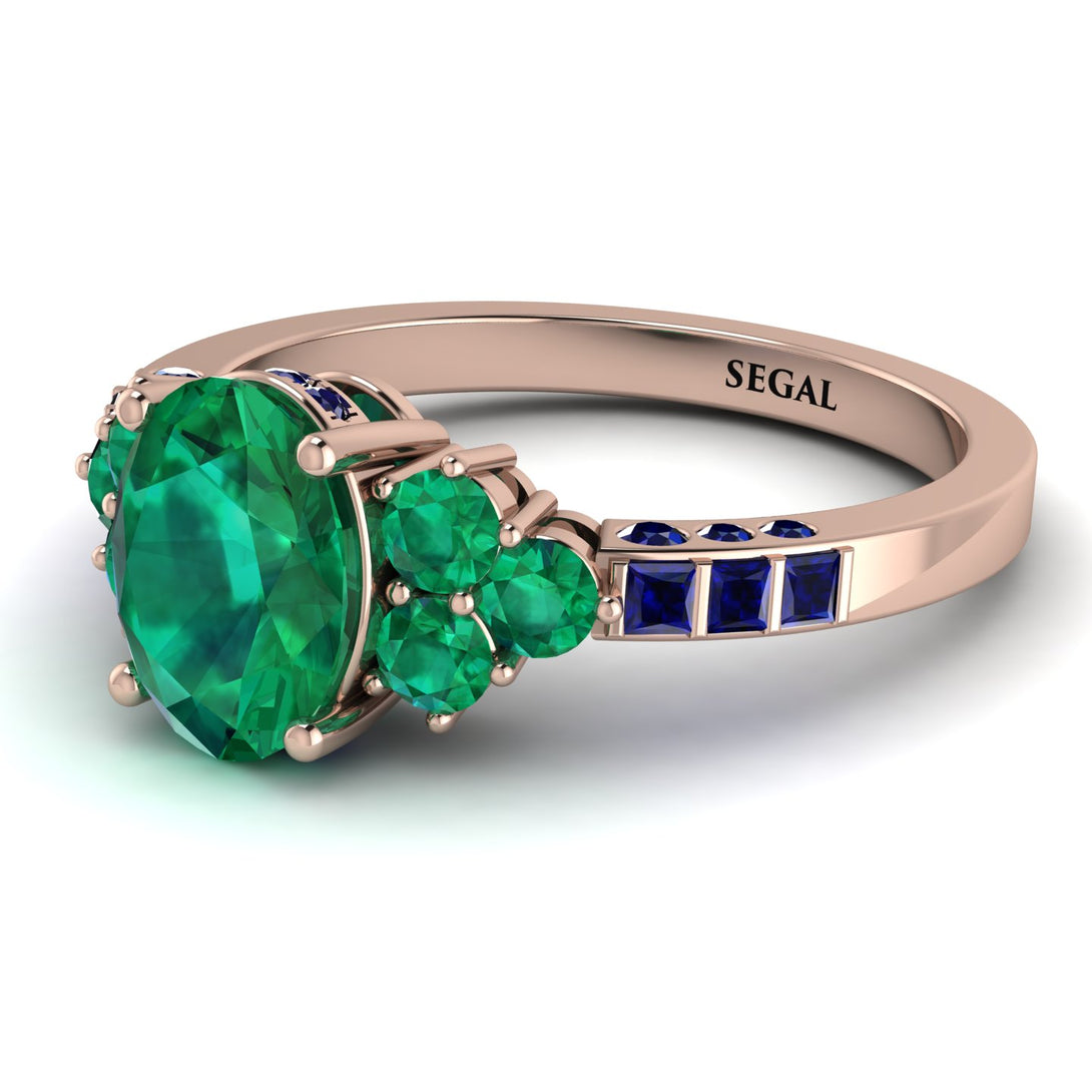 Oval Glamorous Emerald Engagement Ring - Mariah No. 65