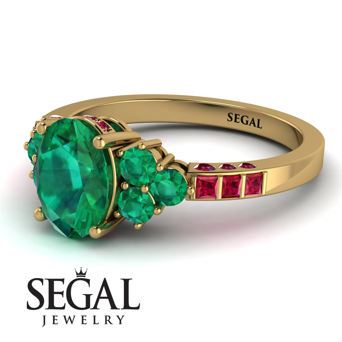 Oval Glamorous Emerald Engagement Ring - Mariah No. 49