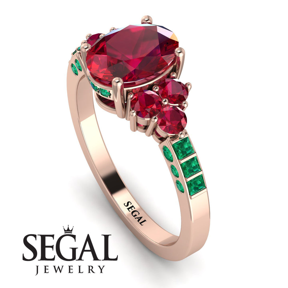 Oval Glamorous Ruby Engagement Ring - Mariah No. 26