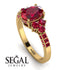 Oval Glamorous Ruby Engagement Ring - Mariah No. 55 image 2