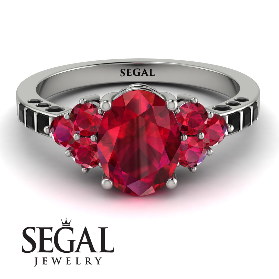 Oval Glamorous Ruby Engagement Ring - Mariah No. 42