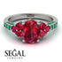 Oval Glamorous Ruby Engagement Ring - Mariah No. 27