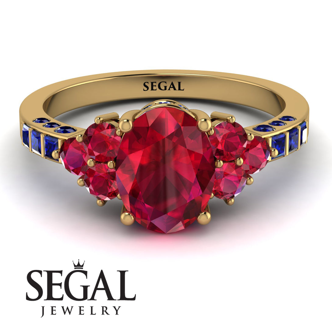 Oval Glamorous Ruby Engagement Ring - Mariah No. 70