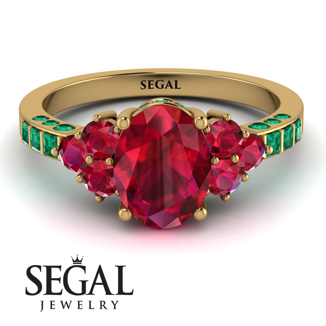 Oval Glamorous Ruby Engagement Ring - Mariah No. 25