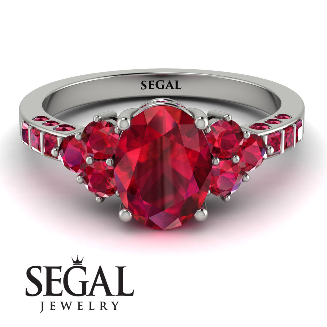 Oval Glamorous Ruby Engagement Ring - Mariah No. 57