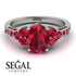 Oval Glamorous Ruby Engagement Ring - Mariah No. 57