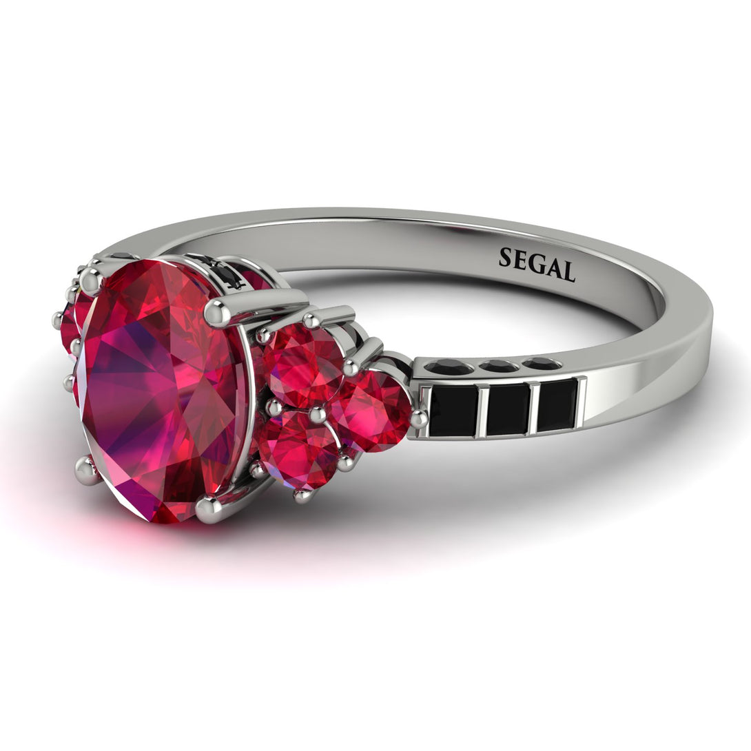 Oval Glamorous Ruby Engagement Ring - Mariah No. 42
