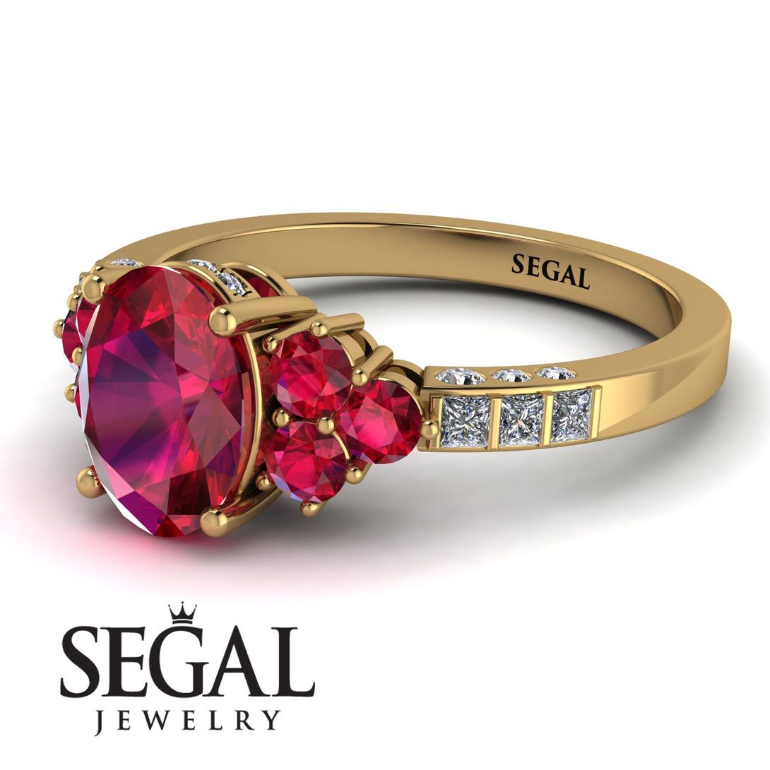 Oval Glamorous Ruby Engagement Ring - Mariah No. 10