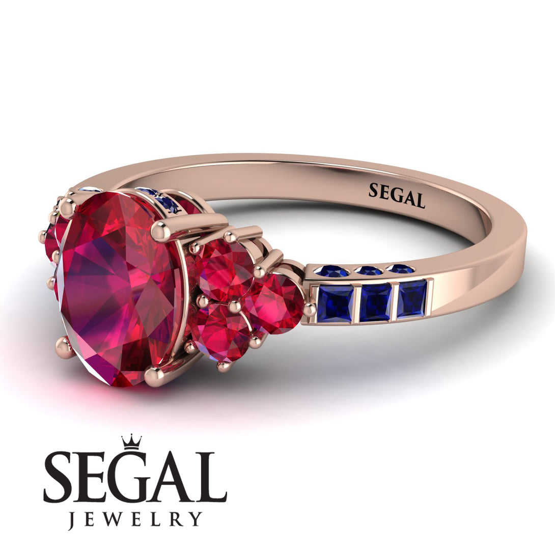 Oval Glamorous Ruby Engagement Ring - Mariah No. 71