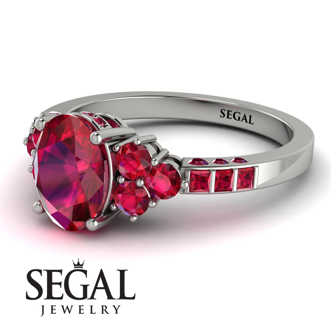 Oval Glamorous Ruby Engagement Ring - Mariah No. 57