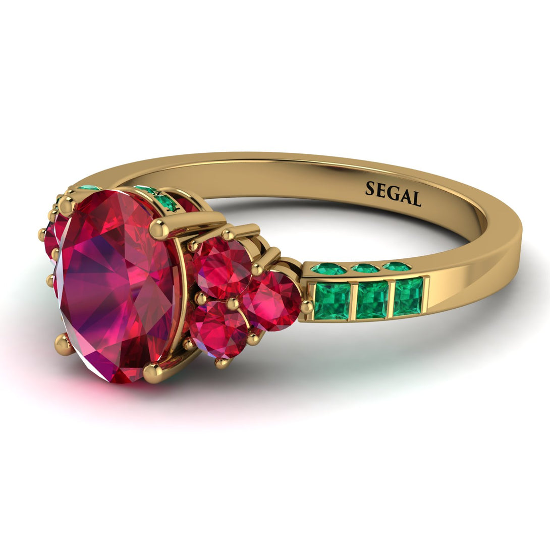 Oval Glamorous Ruby Engagement Ring - Mariah No. 25