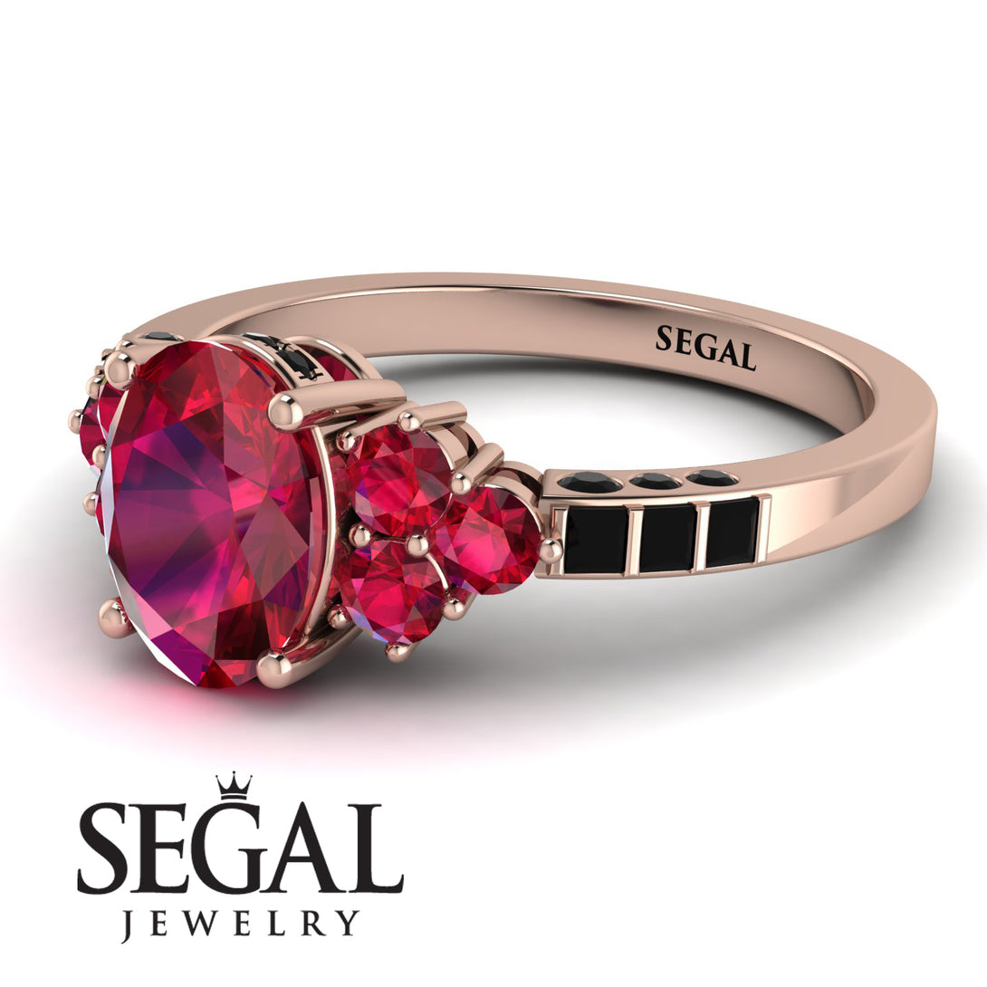 Oval Glamorous Ruby Engagement Ring - Mariah No. 41
