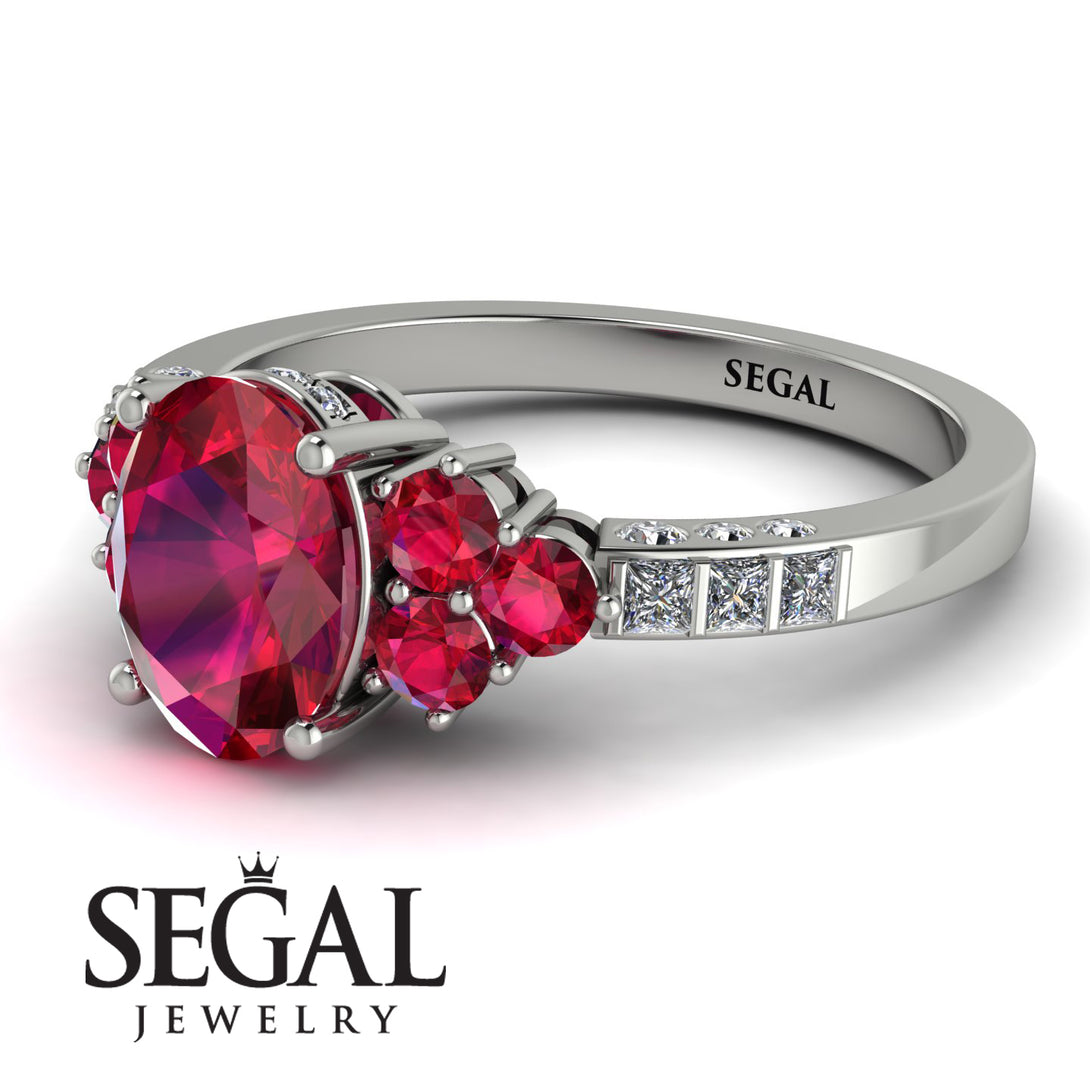 Oval Glamorous Ruby Engagement Ring - Mariah No. 12