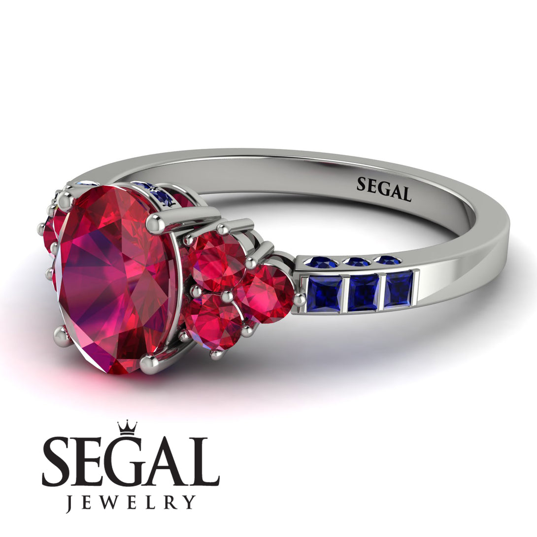 Oval Glamorous Ruby Engagement Ring - Mariah No. 72