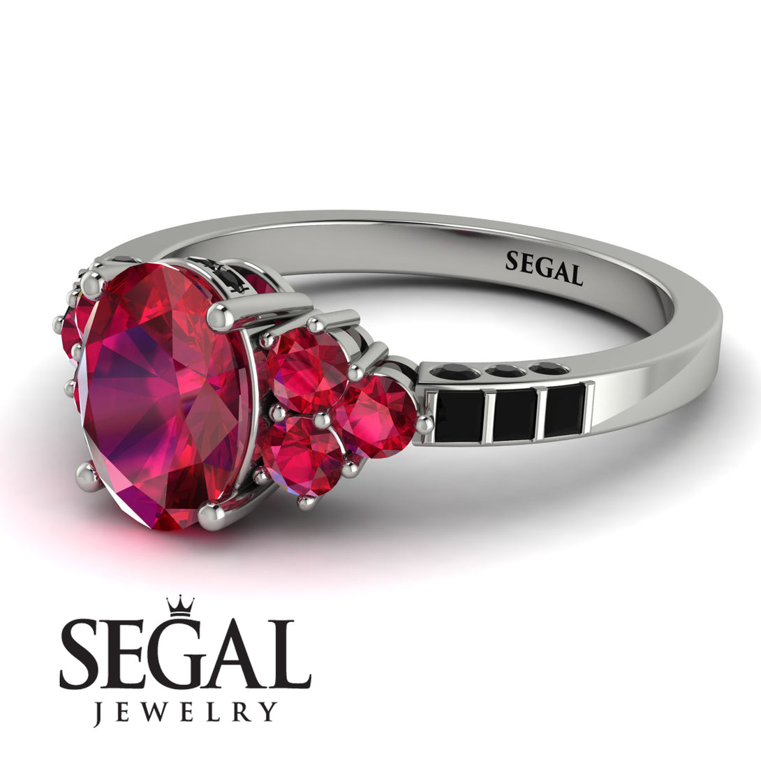 Oval Glamorous Ruby Engagement Ring - Mariah No. 42