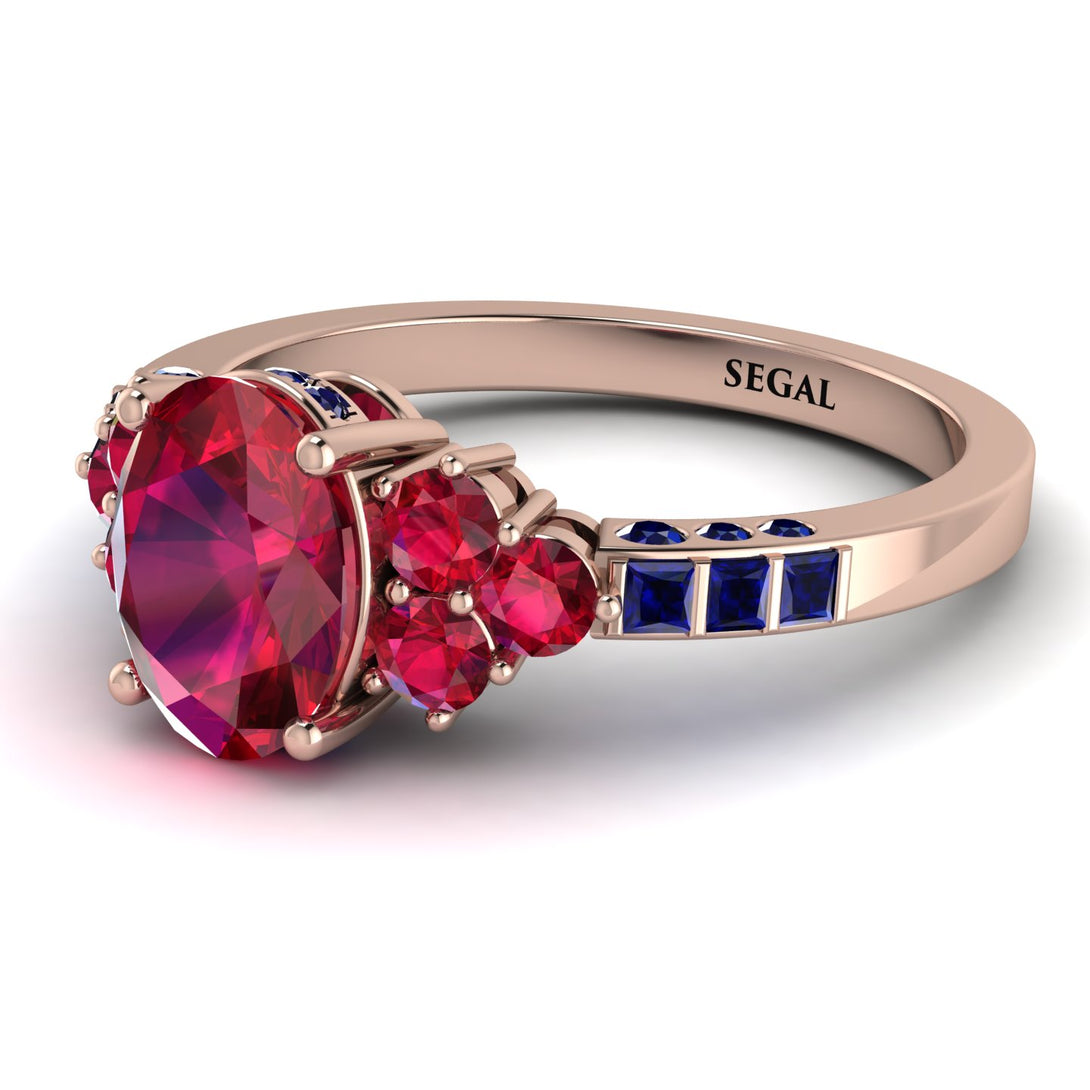 Oval Glamorous Ruby Engagement Ring - Mariah No. 71
