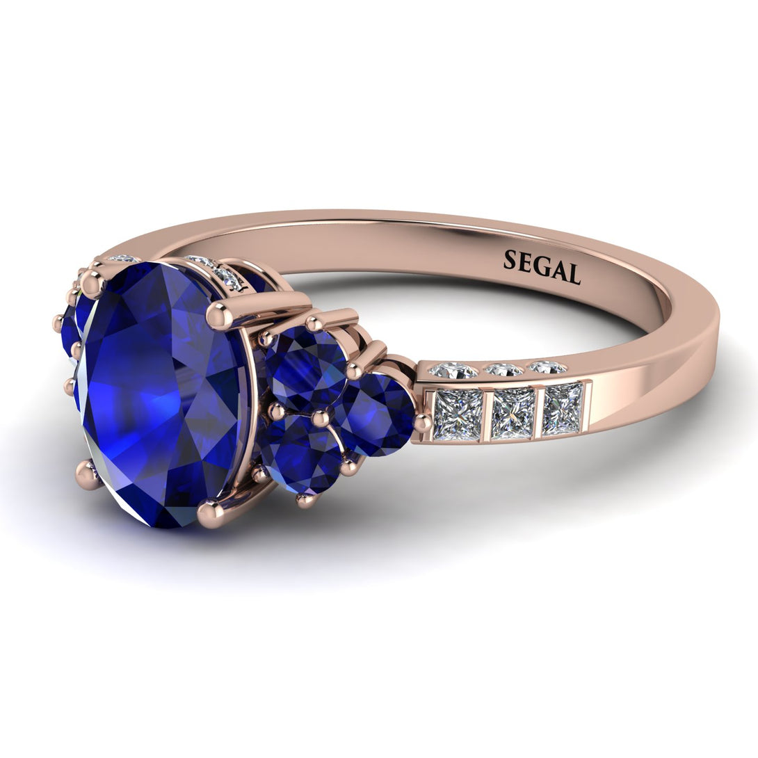 Oval Glamorous Sapphire Engagement Ring - Mariah No. 14