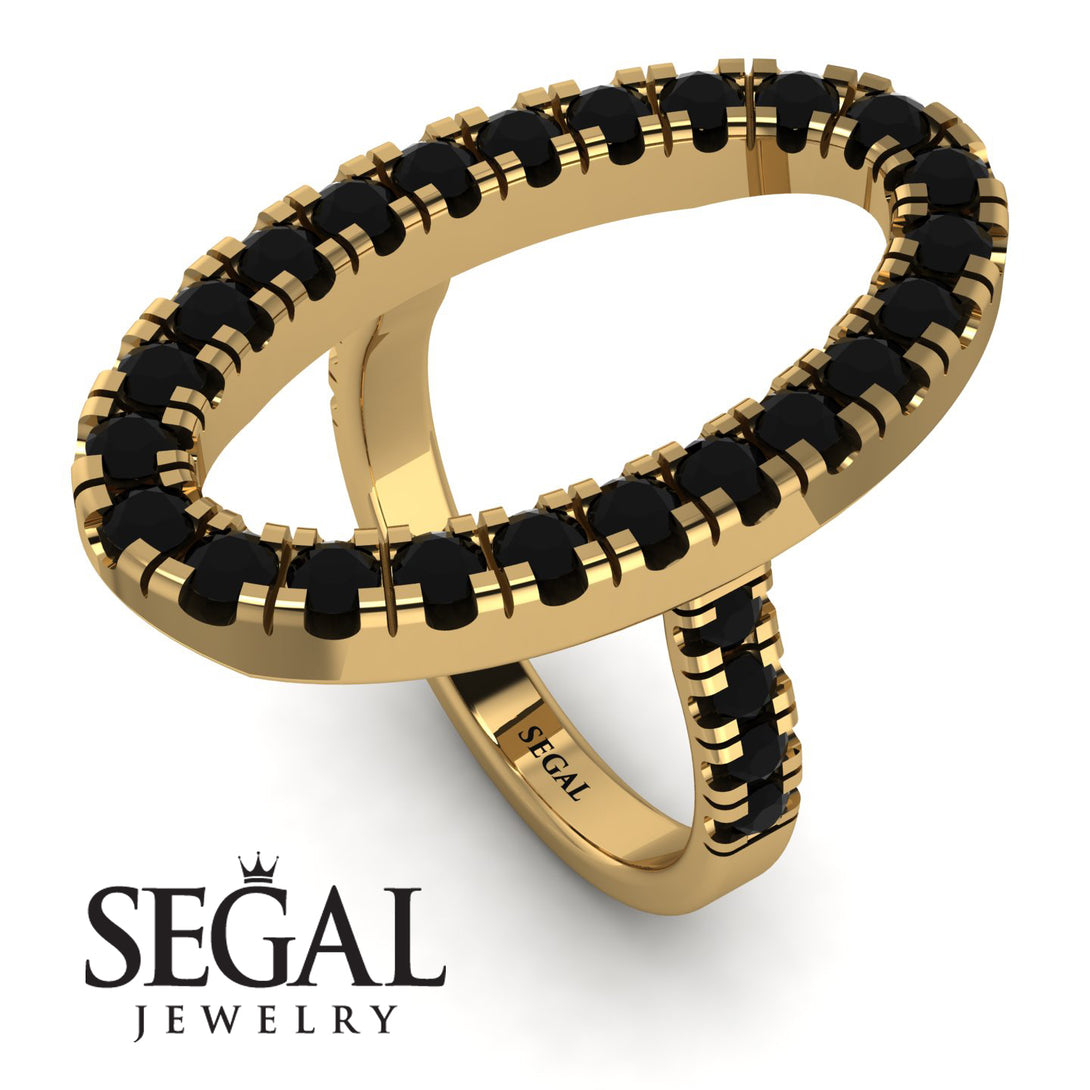 Oval Black Diamond Ring - Aubree No. 7
