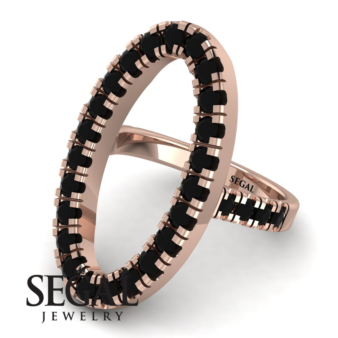 Oval Black Diamond Ring - Aubree No. 8
