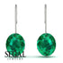 Oval Hidden Halo Emerald Earrings - Gemma No. 6