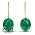 Oval Hidden Halo Emerald Earrings - Gemma No. 34