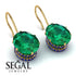 Oval Hidden Halo Emerald Earrings - Gemma No. 64 image 3