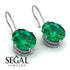 Oval Hidden Halo Emerald Earrings - Gemma No. 6