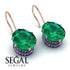 Oval Hidden Halo Emerald Earrings - Gemma No. 65