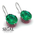 Oval Hidden Halo Emerald Earrings - Gemma No. 51