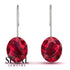 Oval Hidden Halo Ruby Earrings - Gemma No. 27