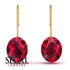 Oval Hidden Halo Ruby Earrings - Gemma No. 70