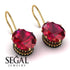 Oval Hidden Halo Ruby Earrings - Gemma No. 40 image 2