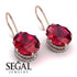 Oval Hidden Halo Ruby Earrings - Gemma No. 11 image 2