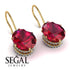 Oval Hidden Halo Ruby Earrings - Gemma No. 10 image 3