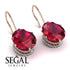 Oval Hidden Halo Ruby Earrings - Gemma No. 11
