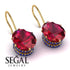 Oval Hidden Halo Ruby Earrings - Gemma No. 70