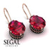 Oval Hidden Halo Ruby Earrings - Gemma No. 41