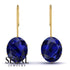 Oval Hidden Halo Sapphire Earrings - Gemma No. 28