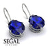 Oval Hidden Halo Sapphire Earrings - Gemma No. 15 image 2