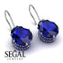Oval Hidden Halo Sapphire Earrings - Gemma No. 75