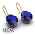 Oval Hidden Halo Sapphire Earrings - Gemma No. 73 image 2