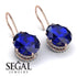 Oval Hidden Halo Sapphire Earrings - Gemma No. 14