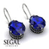 Oval Hidden Halo Sapphire Earrings - Gemma No. 45