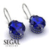 Oval Hidden Halo Sapphire Earrings - Gemma No. 75 image 3