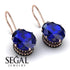 Oval Hidden Halo Sapphire Earrings - Gemma No. 44